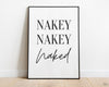 BATHROOM WALL ART | Nakey Nakey Naked Print - Happy You Prints