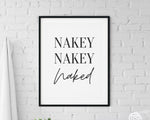 BATHROOM WALL ART | Nakey Nakey Naked Print - Happy You Prints