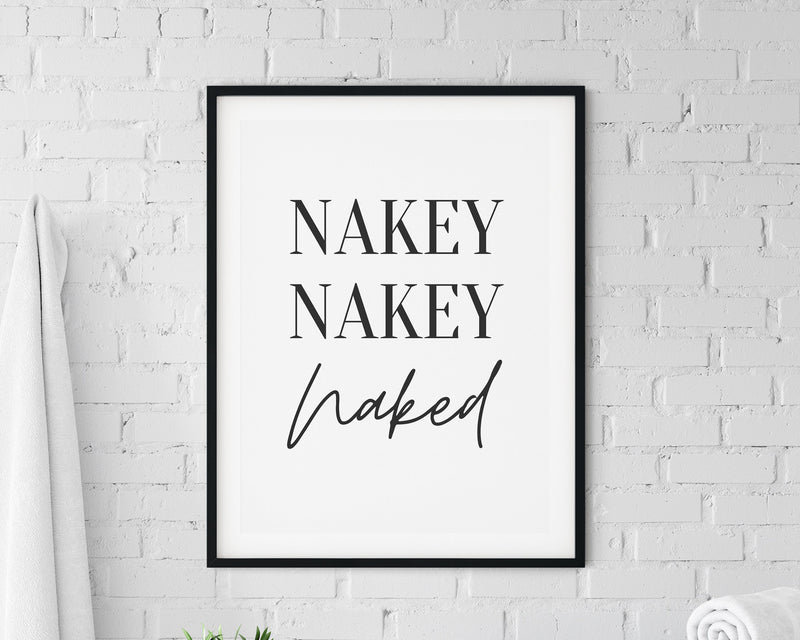 BATHROOM WALL ART | Nakey Nakey Naked Print - Happy You Prints