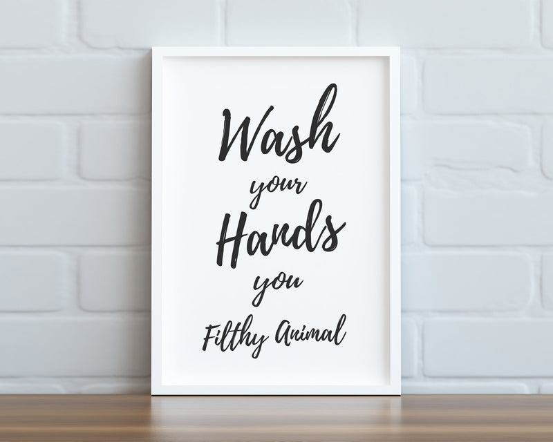 BATHROOM WALL DECOR - Wash Your Hands Print - Happy You Prints