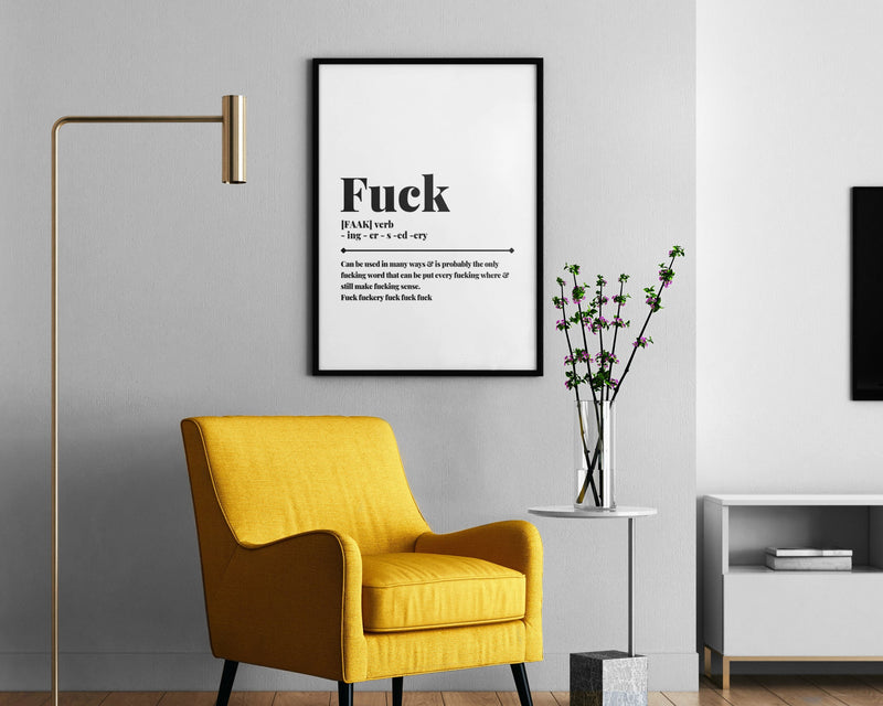 SWEAR WALL ART | Funny Gift | Typography Print - Happy You Prints