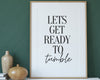 LAUNDRY ROOM PRINT | Lets Get Ready To Tumble |  Bathroom Print | Bathroom Sign | Typography Print - Happy You Prints