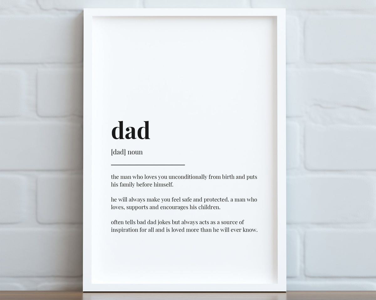 DAD QUOTE ART, Wall Art Print, Dad Gift, Dad Print, Definition Print, Quote Print - Happy You Prints