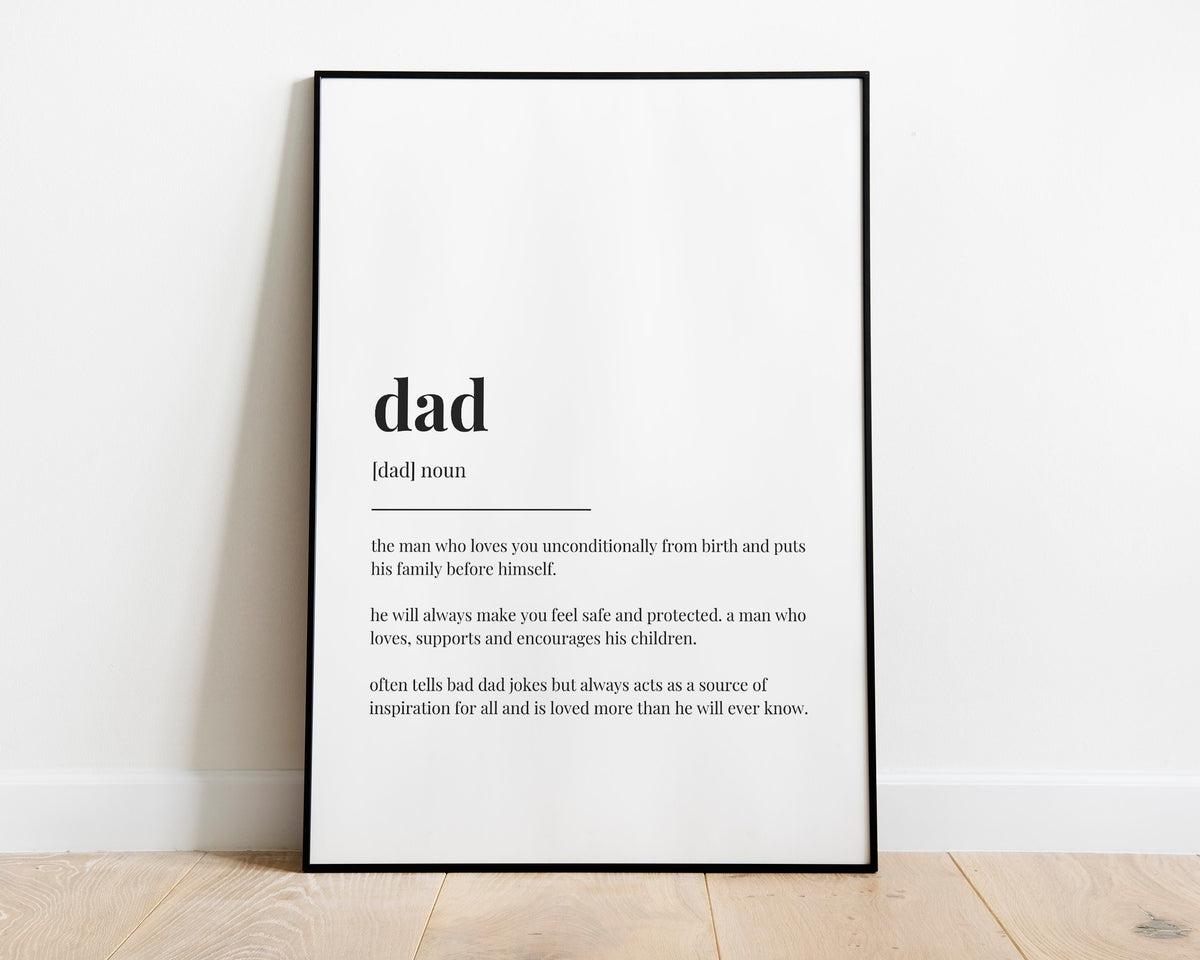 DAD QUOTE ART, Wall Art Print, Dad Gift, Dad Print, Definition Print, Quote Print - Happy You Prints