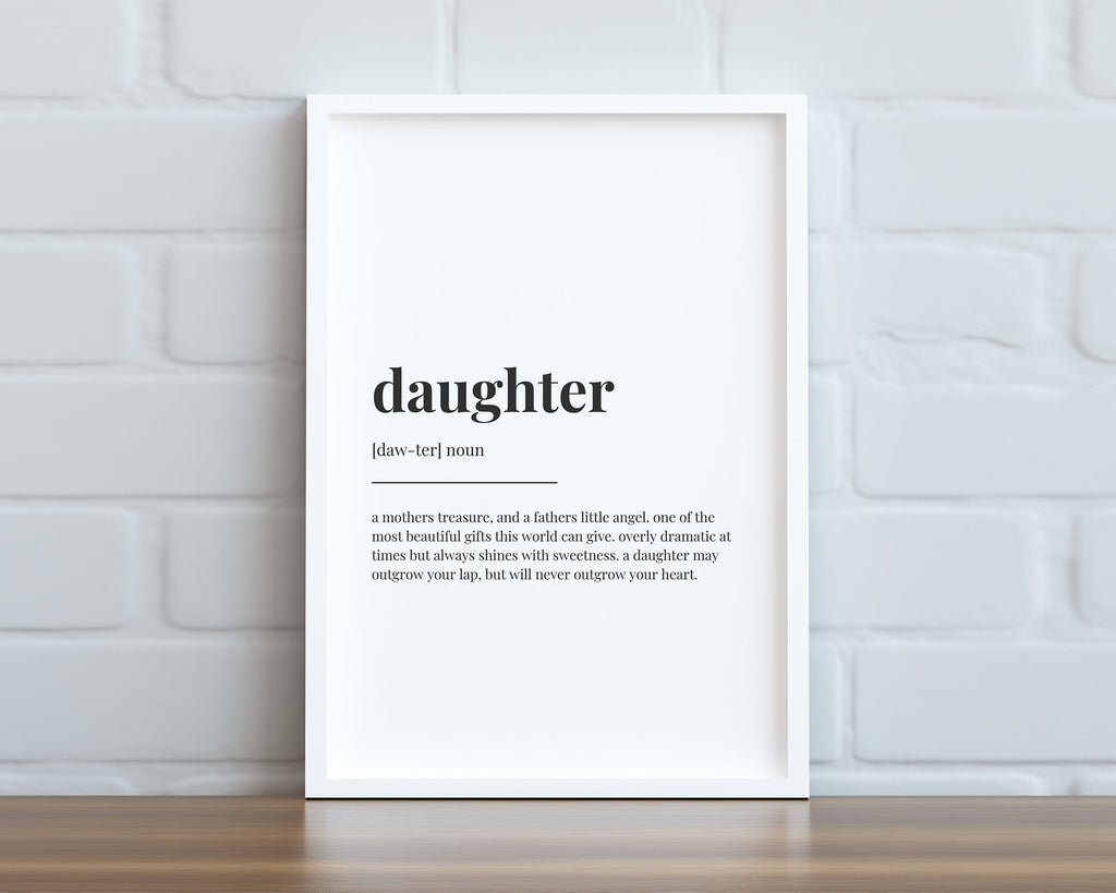 DAUGHTER DEFINITION PRINT | Wall Art Print | Daughter Gift | Daughter Print | Definition Print | Quote Print - Happy You Prints