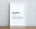 DAUGHTER DEFINITION PRINT | Wall Art Print | Daughter Gift | Daughter Print | Definition Print | Quote Print - Happy You Prints