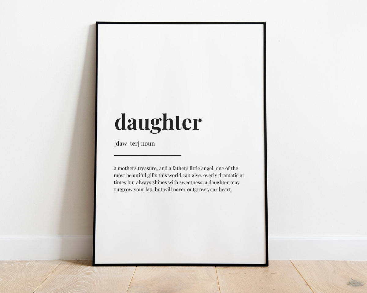 DAUGHTER DEFINITION PRINT | Wall Art Print | Daughter Gift | Daughter Print | Definition Print | Quote Print - Happy You Prints