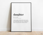 DAUGHTER DEFINITION PRINT - Happy You Prints