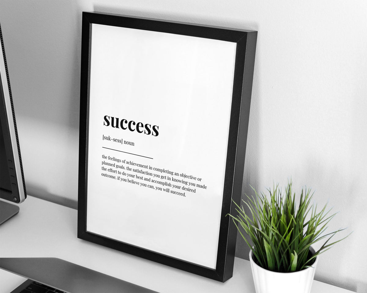 SUCCESS DEFINITION PRINT | Wall Art Print | Success Print | Definition Print | Quote Print - Happy You Prints