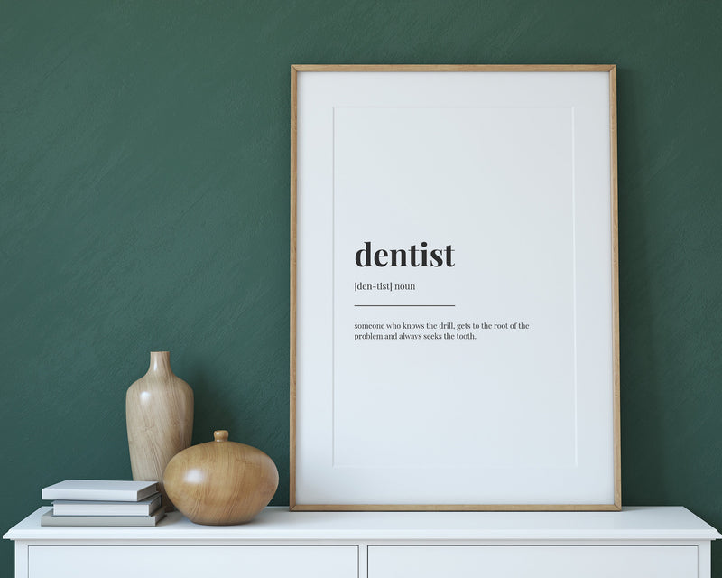 DENTIST DEFINITION PRINT - Happy You Prints