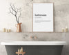 BATHROOM DEFINITION PRINT | Wall Art Print | Bathroom Print | Definition Print | Quote Print - Happy You Prints