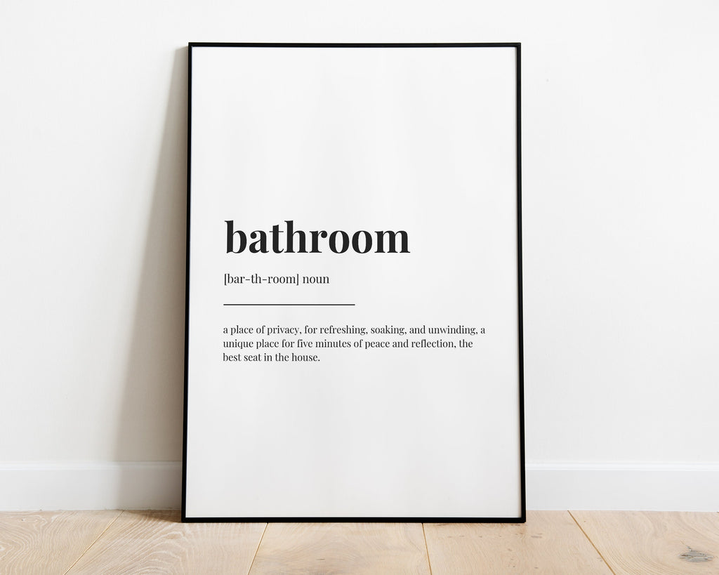 BATHROOM DEFINITION PRINT | Wall Art Print | Bathroom Print | Definition Print | Quote Print - Happy You Prints