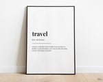 TRAVEL DEFINITION PRINT | Wall Art Print | Travel Print | Definition Print | Quote Print - Happy You Prints