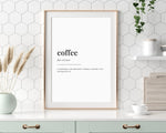 COFFEE DEFINITION PRINT - Happy You Prints