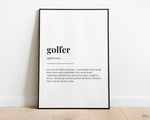 GOLFER DEFINITION PRINT - Happy You Prints