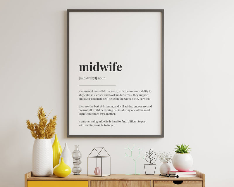 MIDWIFE DEFINITION PRINT - Happy You Prints