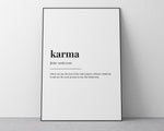 KARMA DEFINITION PRINT | Wall Art Print | Karma Print | Definition Print | Quote Print - Happy You Prints