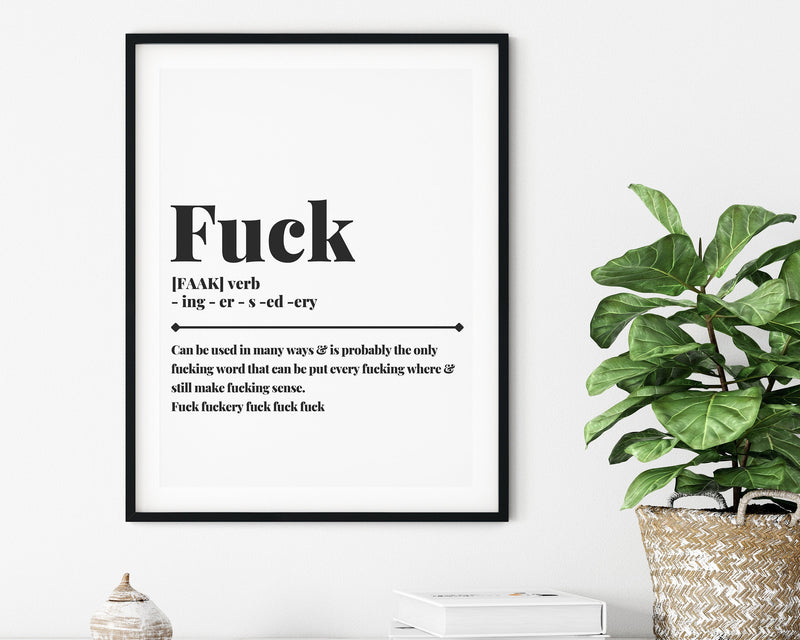 SWEAR WALL ART | Funny Gift | Typography Print - Happy You Prints