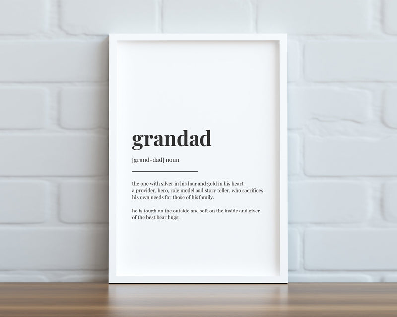 GRANDAD DEFINITION PRINT - Happy You Prints