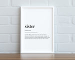 SISTER QUOTE PRINT, Wall Art Print, Sister Gift, Sister Print, Definition Print, Quote Print - Happy You Prints