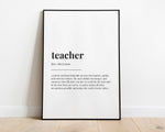 TEACHER QUOTE PRINT, Wall Art Print, Teacher Gift, Teacher Print, Definition Print, Quote Print - Happy You Prints