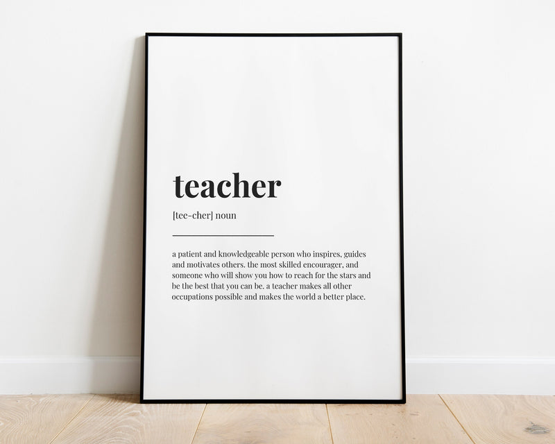 TEACHER QUOTE PRINT, Wall Art Print, Teacher Gift, Teacher Print, Definition Print, Quote Print - Happy You Prints