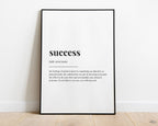SUCCESS DEFINITION PRINT | Wall Art Print | Success Print | Definition Print | Quote Print - Happy You Prints