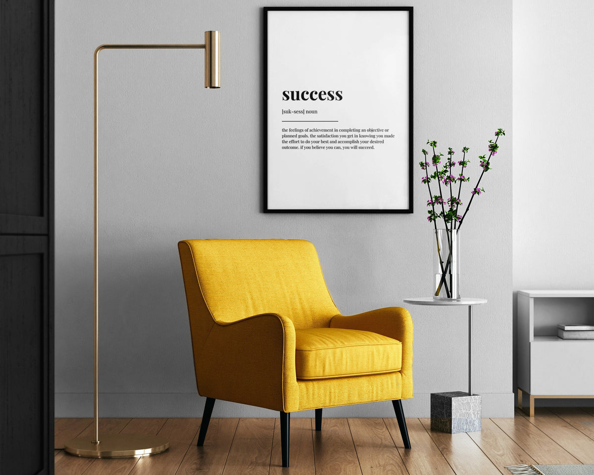 SUCCESS DEFINITION PRINT | Wall Art Print | Success Print | Definition Print | Quote Print - Happy You Prints