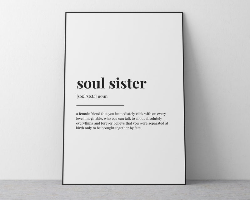 SOUL SISTER DEFINITION PRINT – Happy You Prints