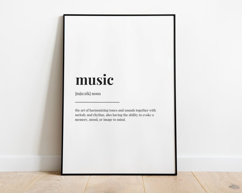 MUSIC DEFINITION PRINT | Wall Art Print | Music Print | Definition Print | Quote Print - Happy You Prints