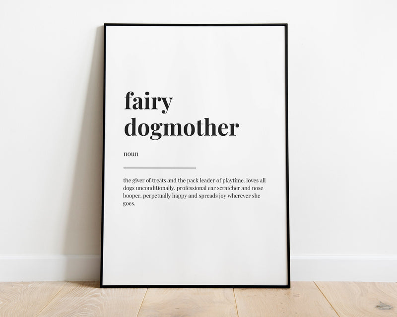 FAIRY DOGMOTHER DEFINITION PRINT - Happy You Prints