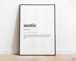 AUNTIE DEFINITION PRINT - Happy You Prints