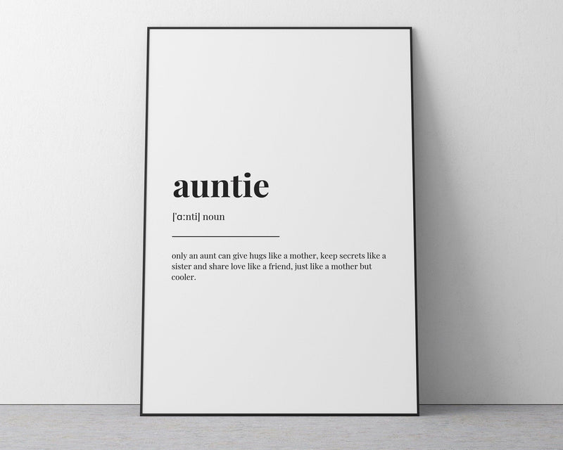 AUNTIE DEFINITION PRINT - Happy You Prints