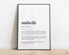 MIDWIFE DEFINITION PRINT - Happy You Prints