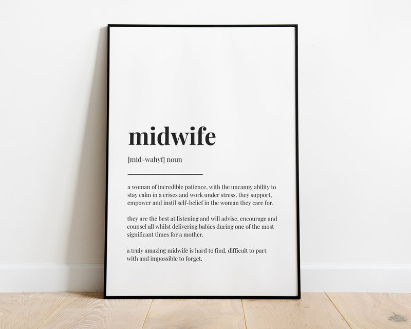 MIDWIFE DEFINITION PRINT - Happy You Prints