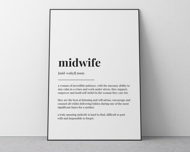 MIDWIFE DEFINITION PRINT - Happy You Prints