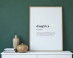 DAUGHTER DEFINITION PRINT | Wall Art Print | Daughter Gift | Daughter Print | Definition Print | Quote Print - Happy You Prints