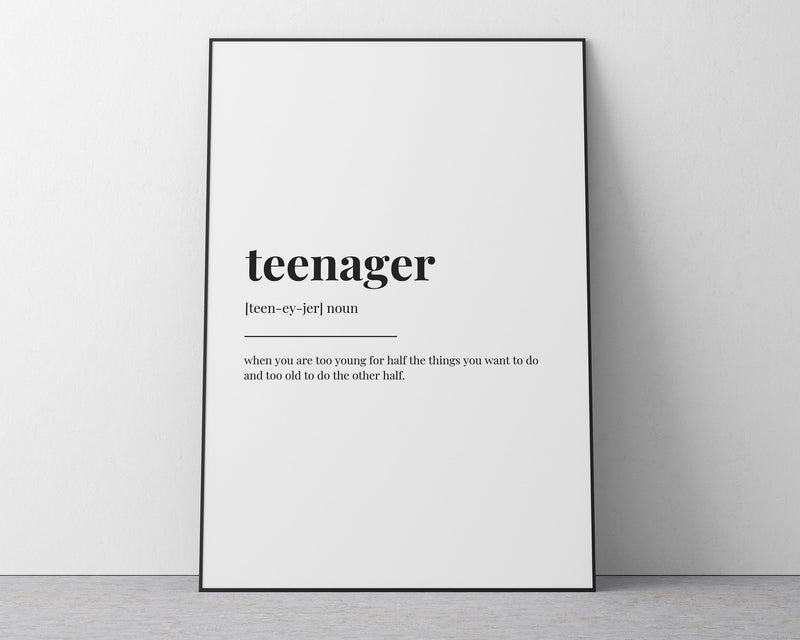 TEENAGER DEFINITION PRINT - Happy You Prints