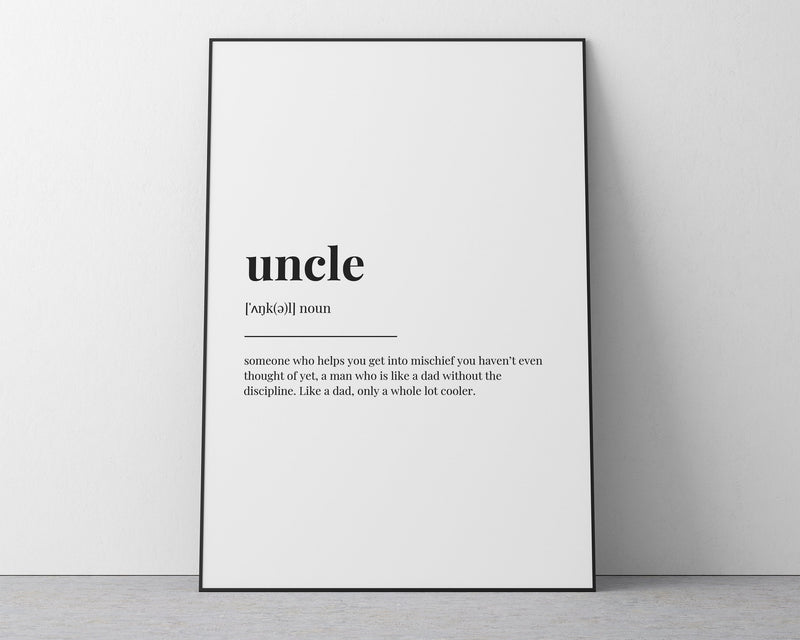 UNCLE DEFINITION PRINT | Wall Art Print | Uncle Print | Uncle Gift | Definition Print | Quote Print - Happy You Prints