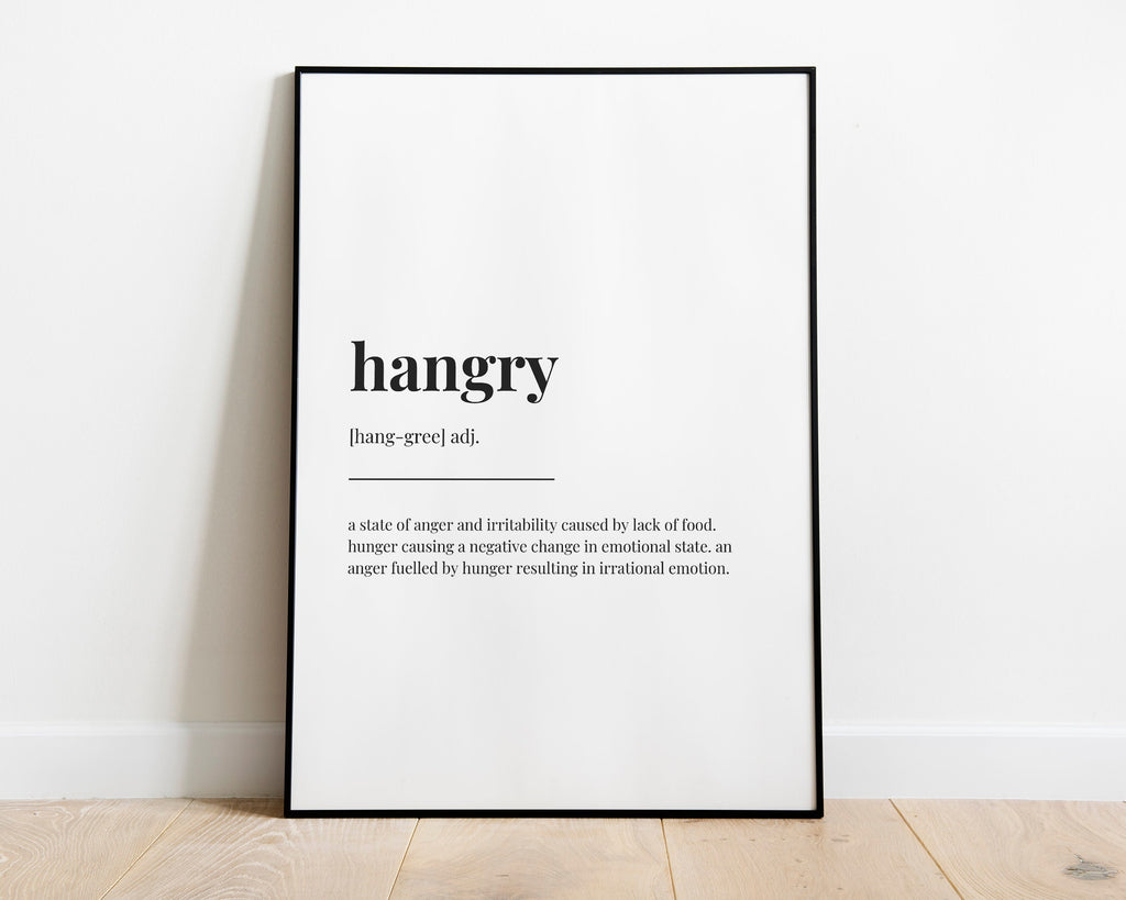 HANGRY DEFINITION PRINT | Wall Art Print | Hangry Print | Definition Print | Quote Print - Happy You Prints