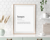 HANGRY DEFINITION PRINT | Wall Art Print | Hangry Print | Definition Print | Quote Print - Happy You Prints