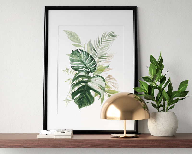 Botanical Print II, Watercolour Plants, Tropical Leaf Prints, Green Leaf Prints, Home Decor - Happy You Prints