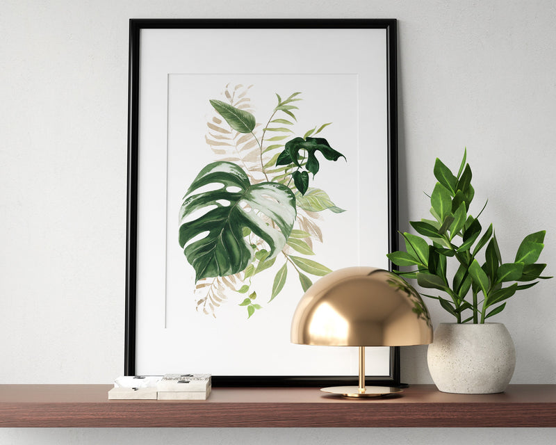 Botanical Print I, Watercolour Plants, Tropical Leaf Prints, Green Leaf Prints, Home Decor - Happy You Prints