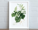 Botanical Print VII, Watercolour Plants, Tropical Leaf Prints, Green Leaf Prints, Home Decor - Happy You Prints