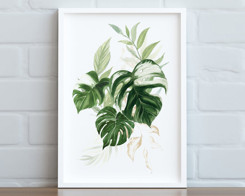 Botanical Print VII, Watercolour Plants, Tropical Leaf Prints, Green Leaf Prints, Home Decor - Happy You Prints