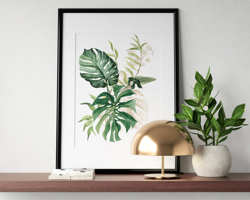 Botanical Print III, Watercolour Plants, Tropical Leaf Prints, Green Leaf Prints, Home Decor - Happy You Prints