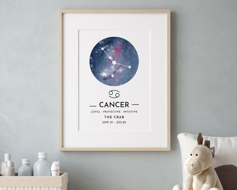 ZODIAC SIGN PRINT, Constellation Art Print, Cancer Print, Horoscope Print, Star Sign Print, Home Decor - Happy You Prints