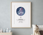 ZODIAC SIGN PRINT, Constellation Art Print, Pisces Print, Horoscope Print, Star Sign Print, Home Decor - Happy You Prints