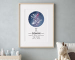 ZODIAC SIGN PRINT, Constellation Art Print, Gemini Print, Horoscope Print, Star Sign Print, Home Decor - Happy You Prints