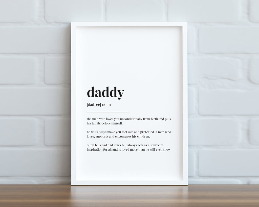 Daddy Quote Art, Wall Art Print, Father Day Gift, Daddy Print, Definition Print, Quote Print - Happy You Prints